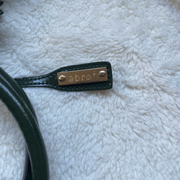 ABRO Saffiano Satchel Crossbody Leather Purse Green - Picture 9 of 14